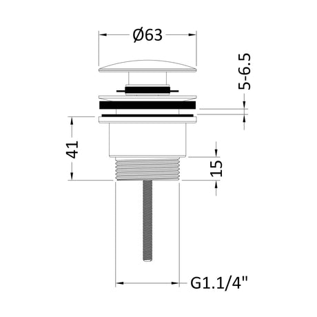 Nuie Push Button Basin Waste Slotted & Unslotted EK310 Chrome LD