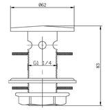 Nuie Flip Top Brass Basin Waste Slotted Chrome ER03 LD