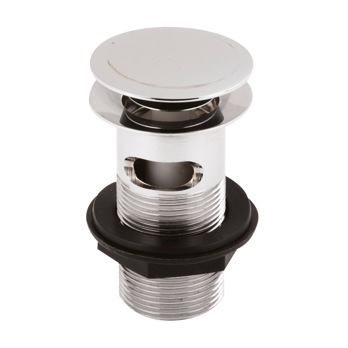 Nuie Push Button Stainless Steel Basin Waste Slotted Chrome ER07