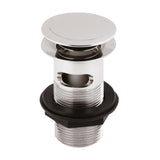 Nuie Push Button Stainless Steel Basin Waste Slotted Chrome ER07