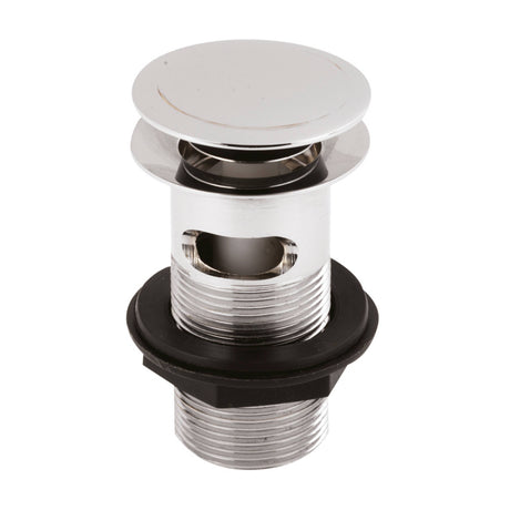 Nuie Push Button Stainless Steel Basin Waste Slotted Chrome ER07