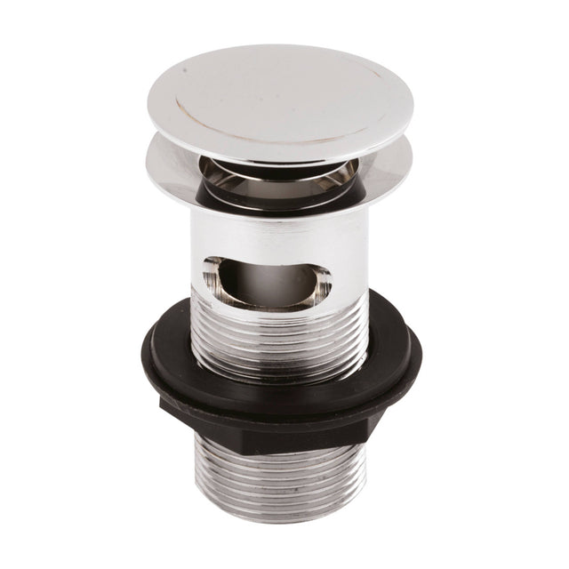 Nuie Push Button Stainless Steel Basin Waste Slotted Chrome ER07