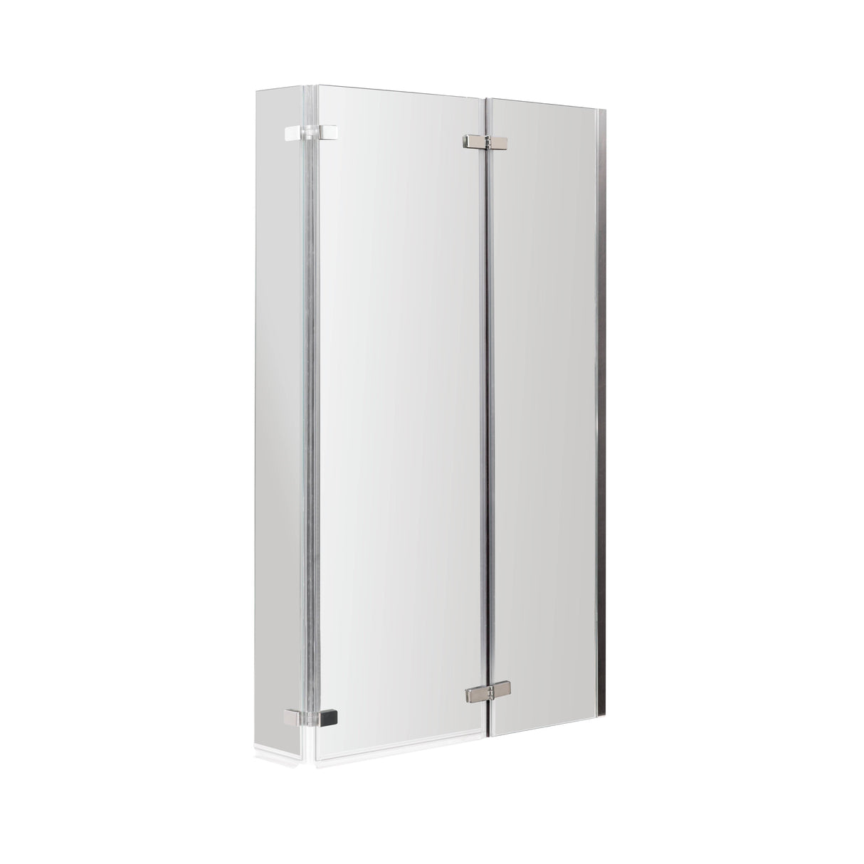 Nuie L-Shaped Fixed Bath Screen With Double Hinge - 5mm Glass (H1400 x W750-760mm) ERSBS0