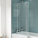 Nuie L-Shaped Fixed Bath Screen With Double Hinge - 5mm Glass (H1400 x W750-760mm) ERSBS0 LS2