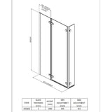 Nuie L-Shaped Fixed Bath Screen With Double Hinge - 5mm Glass (H1400 x W750-760mm) ERSBS0 LD