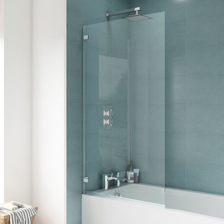 Nuie Square Hinged Bath Screen - 5mm Glass (H1410 x W782mm) ERSSQ LS1