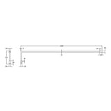 Nuie Wetroom Screen Additional Support Bar Brushed Brass FIX025 LD