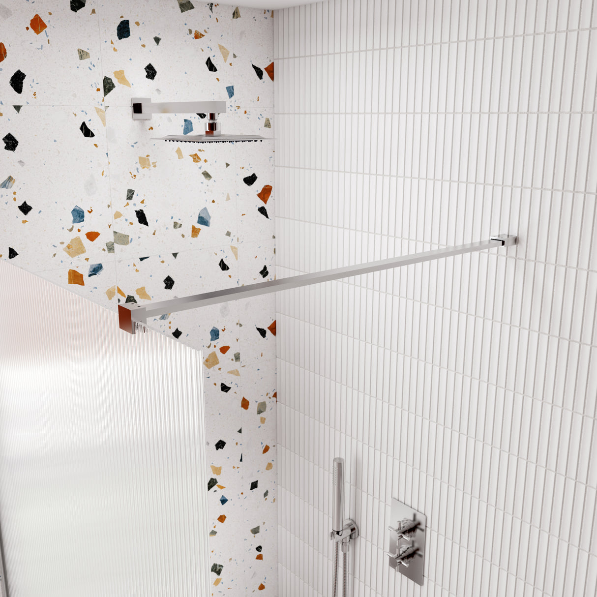Hudson Reed Wetroom Screen Flat Support Bar Chrome FIX030 LS