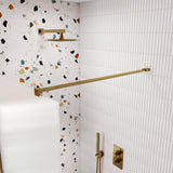 Hudson Reed Wetroom Screen Flat Support Bar Brushed Brass FIX080 LS