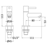 Nuie Series Two Basin Pillar Taps Chrome FJ311 LD