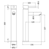 Nuie Series Two Tall Mono Basin Mixer Tap Chrome FJ319 LD