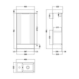 Nuie Deco Compact 400mm Freestanding 1 Door Vanity Unit & Basin Satin Grey FLT220 LD