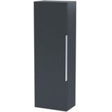 Hudson Reed Fluted 1 Door Wall Mounted Tallboy Storage Unit W400 x D253mm Soft Black FLU1462