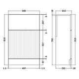 Hudson Reed Fluted WC Unit W500mm Satin Blue FLU341 LD