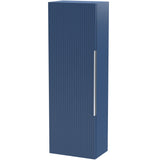 Hudson Reed Fluted 1 Door Wall Mounted Tallboy Storage Unit W400 x D253mm Satin Blue FLU362