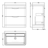 Nuie Parade 800mm Freestanding 2 Drawer Vanity Unit & Basin Gloss White FPA004A LD