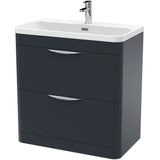 Nuie Parade 800mm Freestanding 2 Drawer Vanity Unit & Basin Soft Black FPA1404B