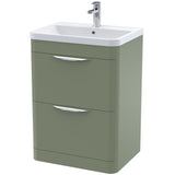 Nuie Parade 600mm Freestanding 2 Drawer Vanity Unit & Basin Satin Green FPA801A