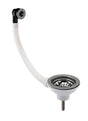 Nuie Kitchen Sink Waste Strainer & Round Overflow 90mm - Brushed Pewter FW716SRB