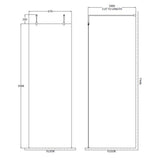 Hudson Reed 8mm Freestanding Wetroom Screen With Arms Chrome GPAF070 LD