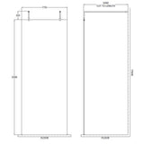 Hudson Reed 8mm Freestanding Wetroom Screen With Arms Chrome