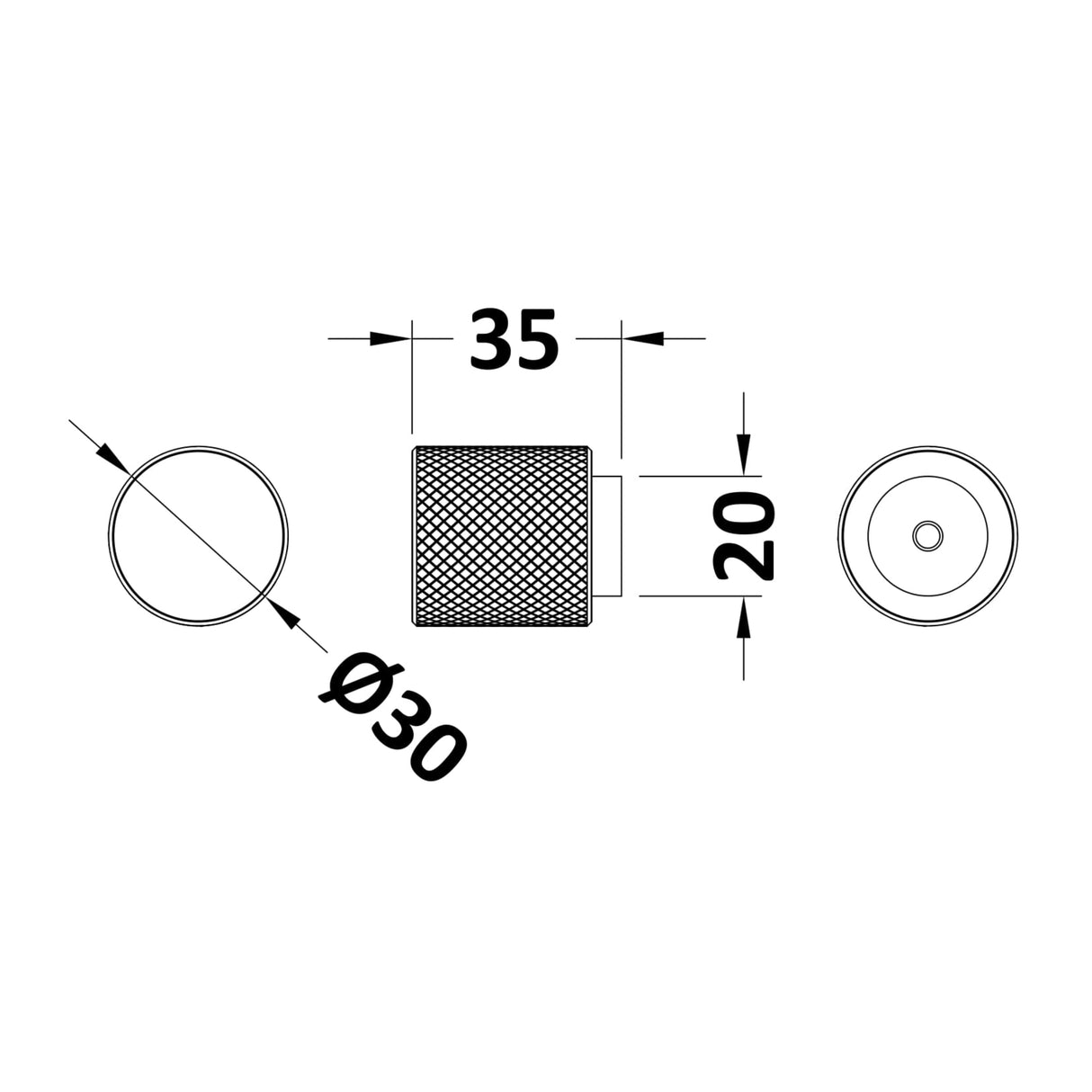 Nuie Knurled Door Knob Satin Nickel H114 LD