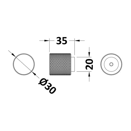 Nuie Knurled Door Knob Satin Nickel H114 LD