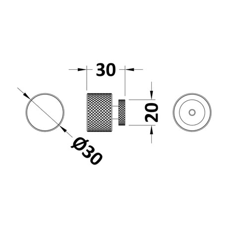 Nuie Knurled Door Knob Black H214 LD