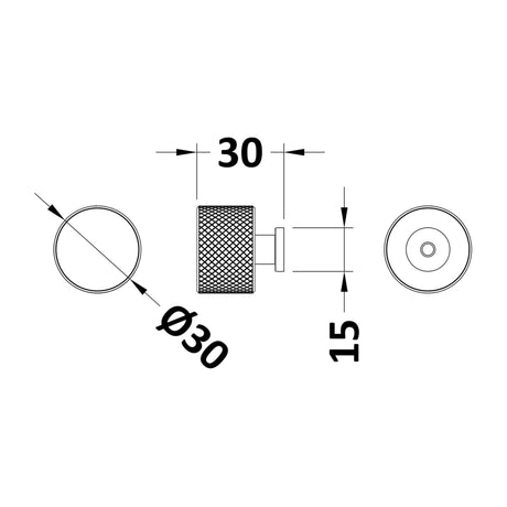 Nuie Knurled Door Knob Brushed Brass H314 LD