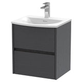 Nuie Havana 500mm Wall Hung 2 Drawer Vanity Unit & Basin Graphite Grey HAV2202G LD