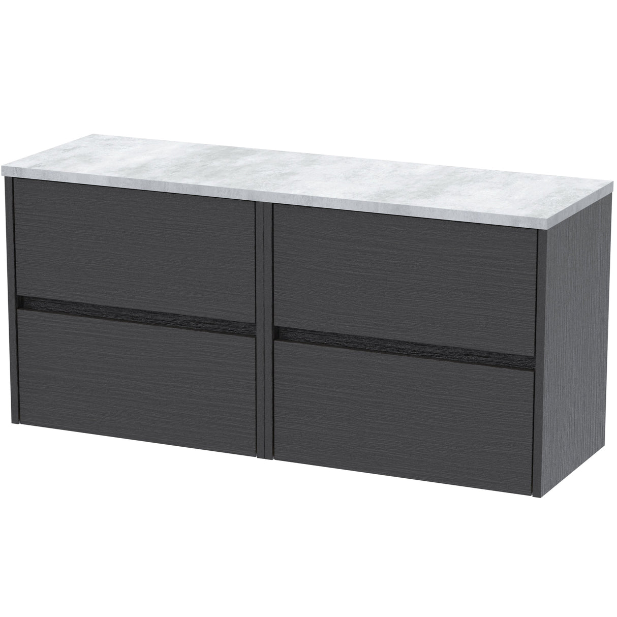 Nuie Havana 1200mm Wall Hung 4 Drawer Countertop Vanity Unit Graphite Grey HAV2204LBG2