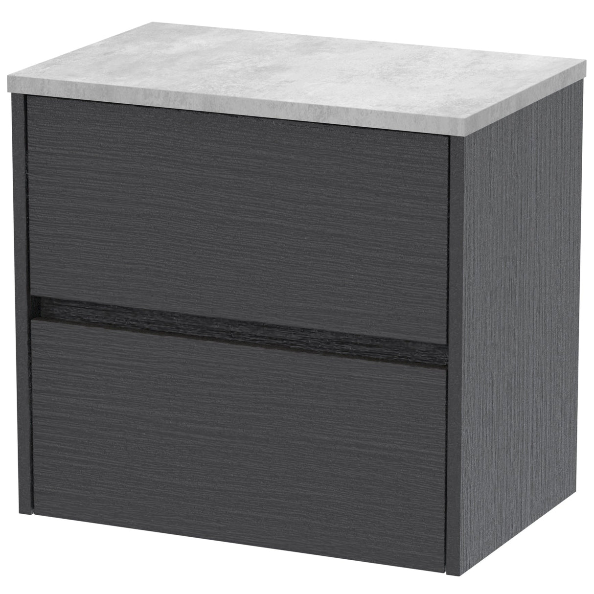 Nuie Havana 600mm Wall Hung 2 Drawer Countertop Vanity Unit Graphite Grey HAV2204LBG