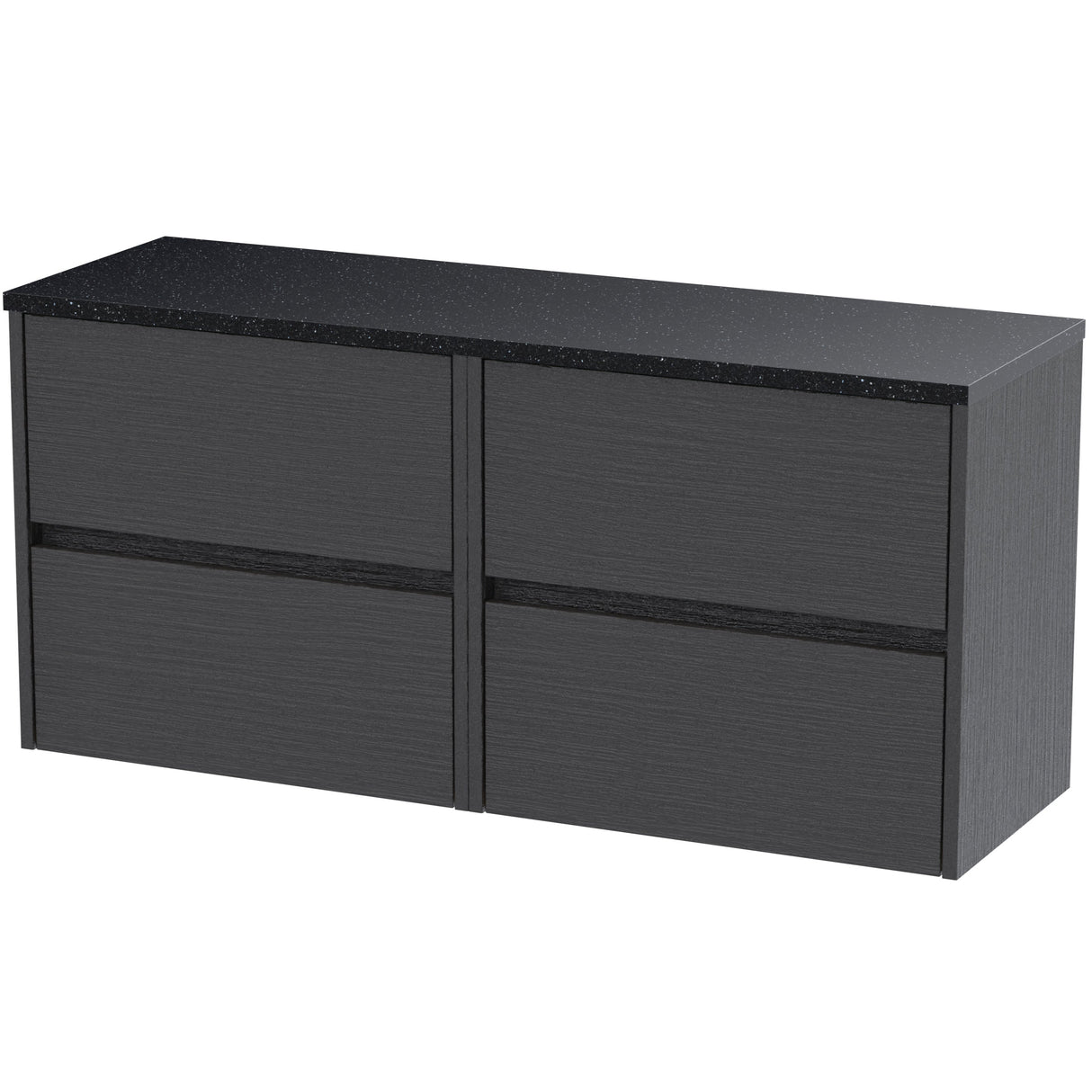 Nuie Havana 1200mm Wall Hung 4 Drawer Countertop Vanity Unit Graphite Grey HAV2204LSB2