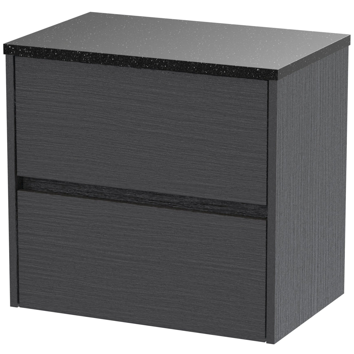 Nuie Havana 600mm Wall Hung 2 Drawer Countertop Vanity Unit Graphite Grey HAV2204LSB