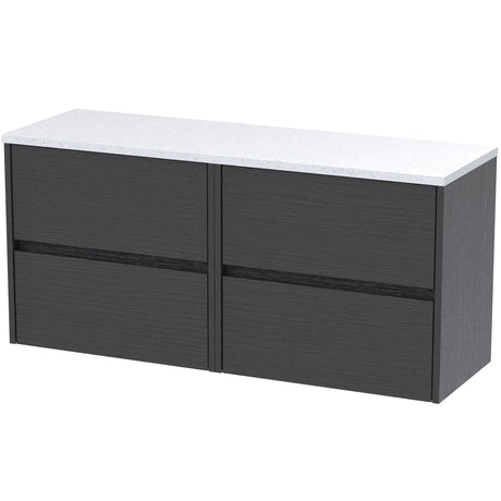 Nuie Havana 1200mm Wall Hung 4 Drawer Countertop Vanity Unit Graphite Grey HAV2204LSW2