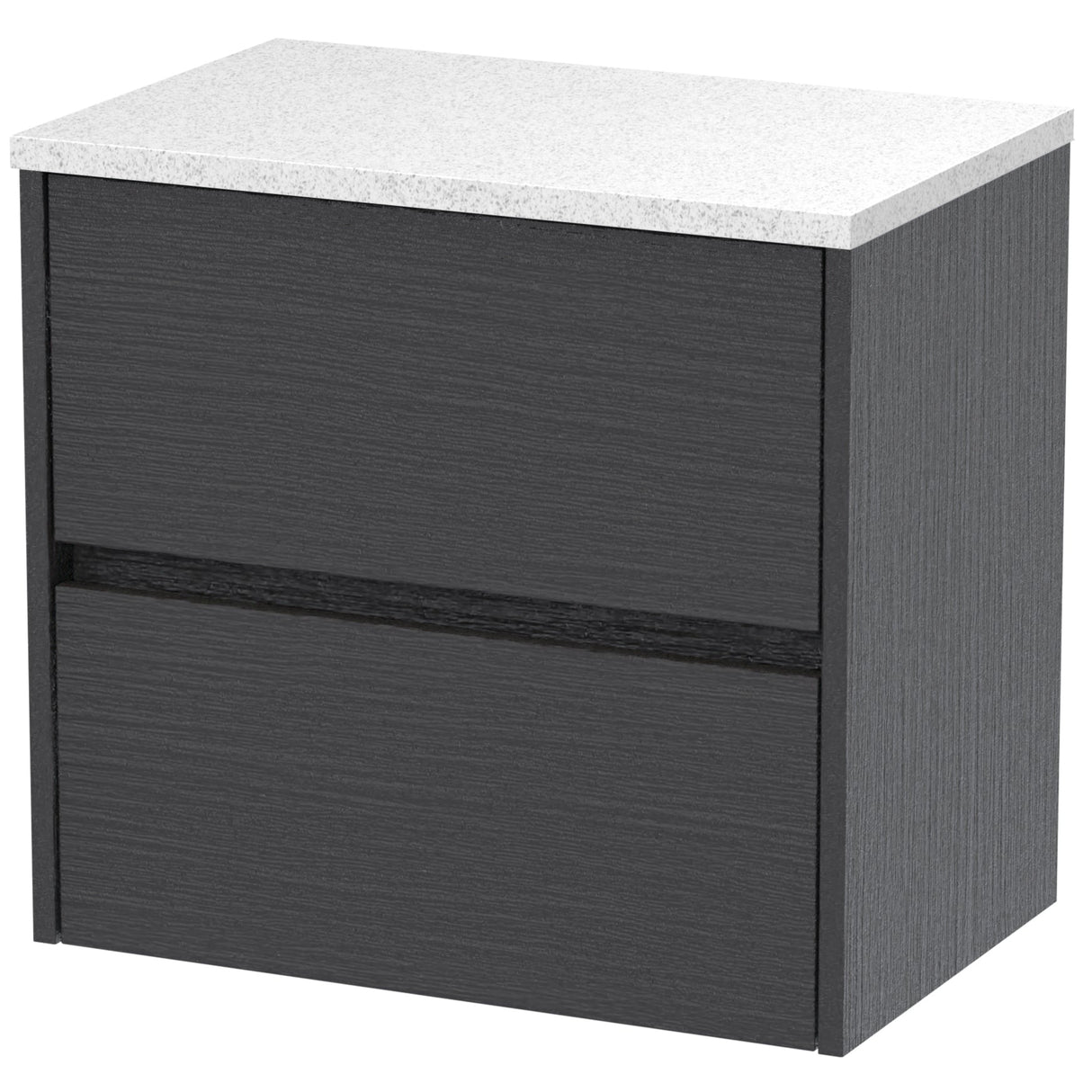 Nuie Havana 600mm Wall Hung 2 Drawer Countertop Vanity Unit Graphite Grey HAV2204LSW
