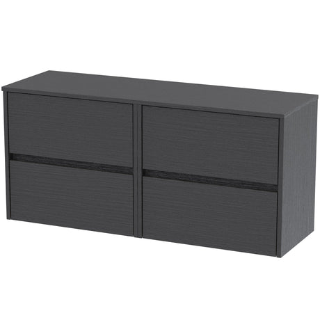 Nuie Havana 1200mm Wall Hung 4 Drawer Countertop Vanity Unit Graphite Grey HAV2204W2