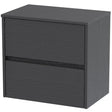 Nuie Havana 600mm Wall Hung 2 Drawer Countertop Vanity Unit Graphite Grey HAV2204W