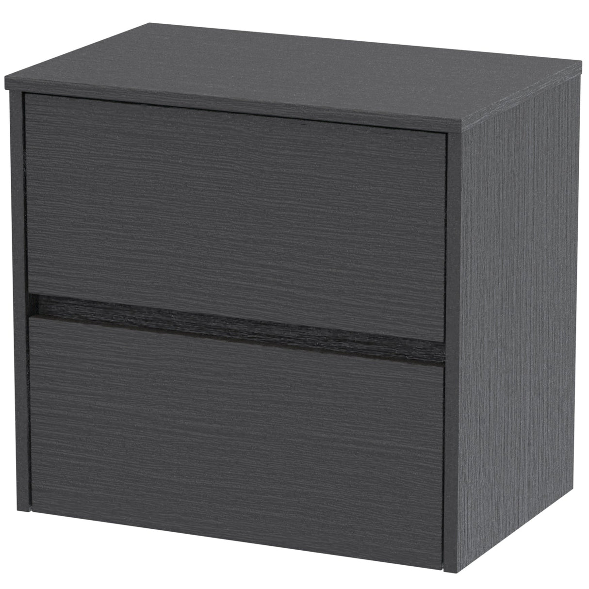 Nuie Havana 600mm Wall Hung 2 Drawer Countertop Vanity Unit Graphite Grey HAV2204W
