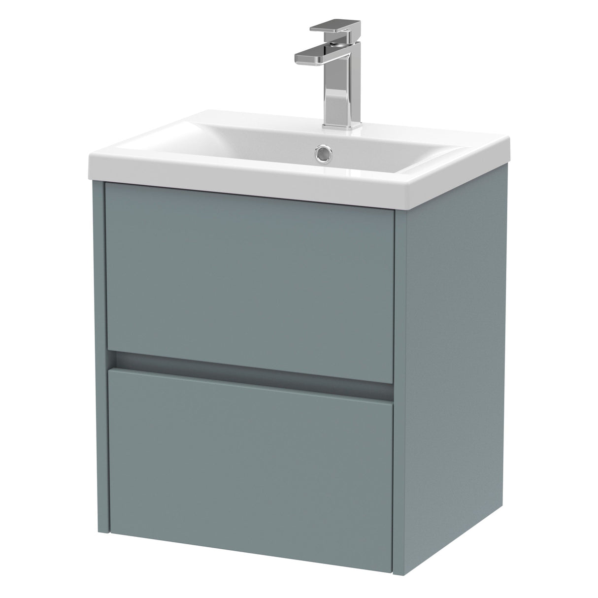Nuie Havana 500mm Wall Hung 2 Drawer Vanity Unit & Basin Coastal Grey HAV2302A