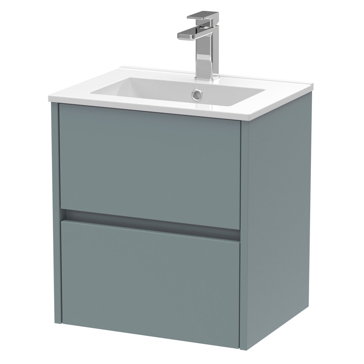 Nuie Havana 500mm Wall Hung 2 Drawer Vanity Unit & Basin Coastal Grey HAV2302B