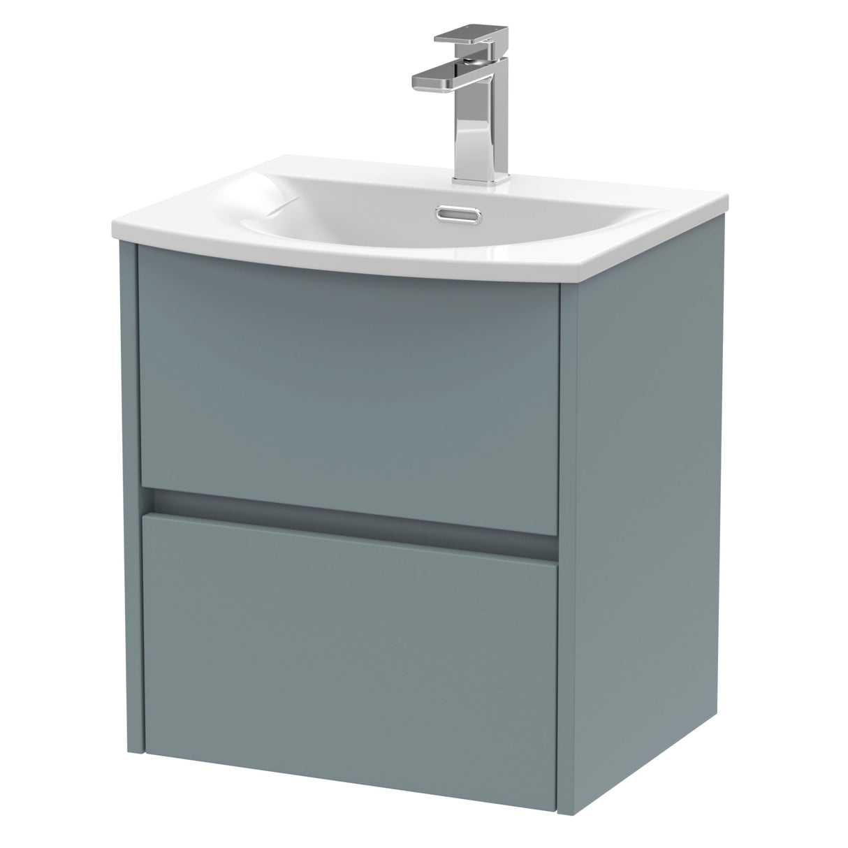 Nuie Havana 500mm Wall Hung 2 Drawer Vanity Unit & Basin Coastal Grey HAV2302G