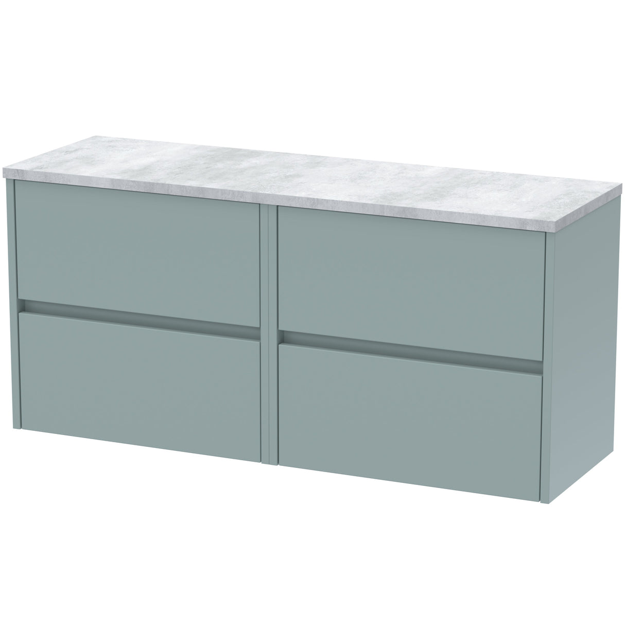 Nuie Havana 1200mm Wall Hung 4 Drawer Countertop Vanity Unit Coastal Grey HAV2304LBG2