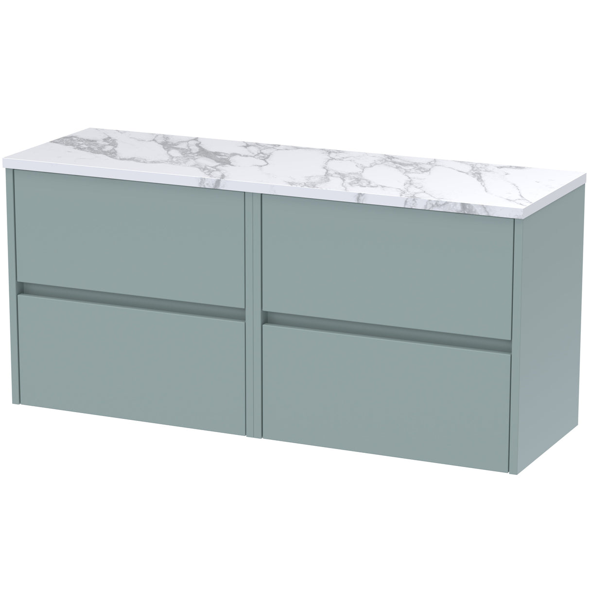 Nuie Havana 1200mm Wall Hung 4 Drawer Countertop Vanity Unit Coastal Grey HAV2304LCM2