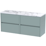 Nuie Havana 1200mm Wall Hung 4 Drawer Countertop Vanity Unit Coastal Grey HAV2304LCM2