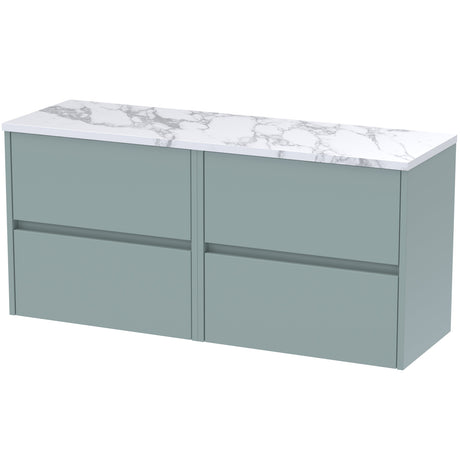Nuie Havana 1200mm Wall Hung 4 Drawer Countertop Vanity Unit Coastal Grey HAV2304LCM2