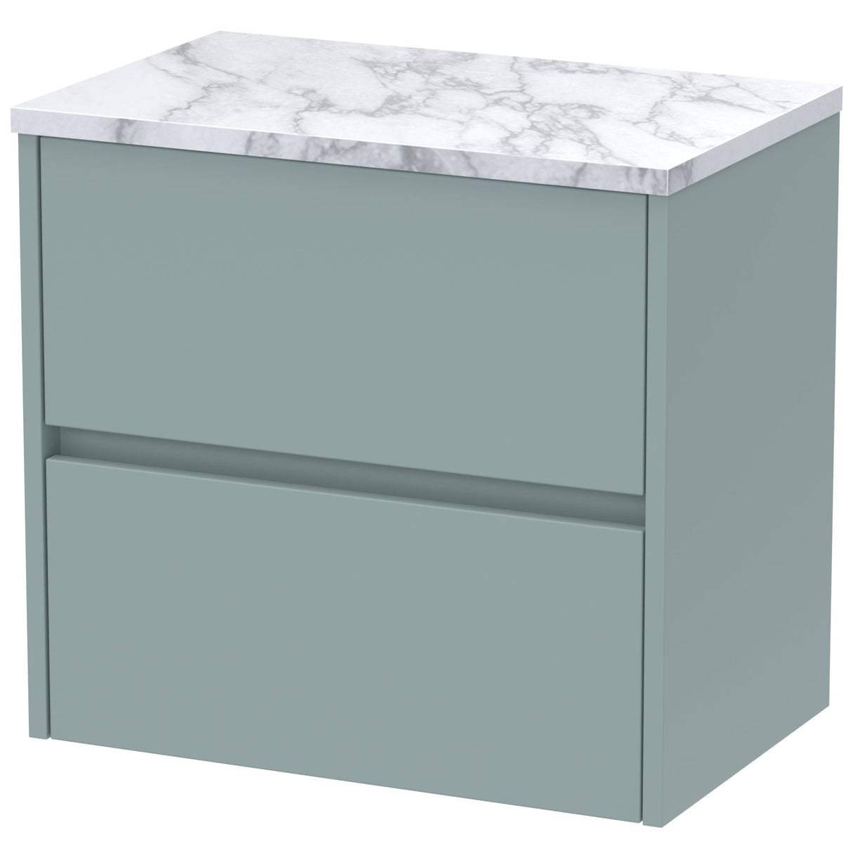 Nuie Havana 600mm Wall Hung 2 Drawer Countertop Vanity Unit Coastal Grey HAV2304LCM
