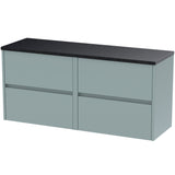 Nuie Havana 1200mm Wall Hung 4 Drawer Countertop Vanity Unit Coastal Grey HAV2304LSB2