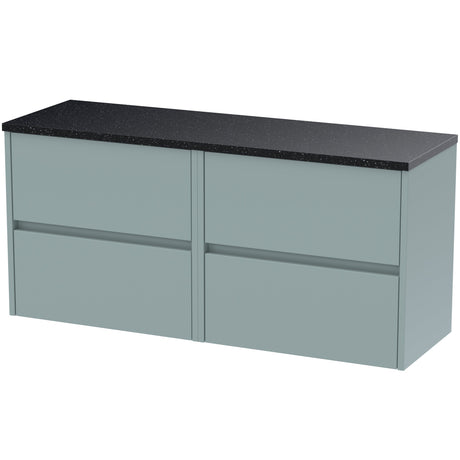 Nuie Havana 1200mm Wall Hung 4 Drawer Countertop Vanity Unit Coastal Grey HAV2304LSB2