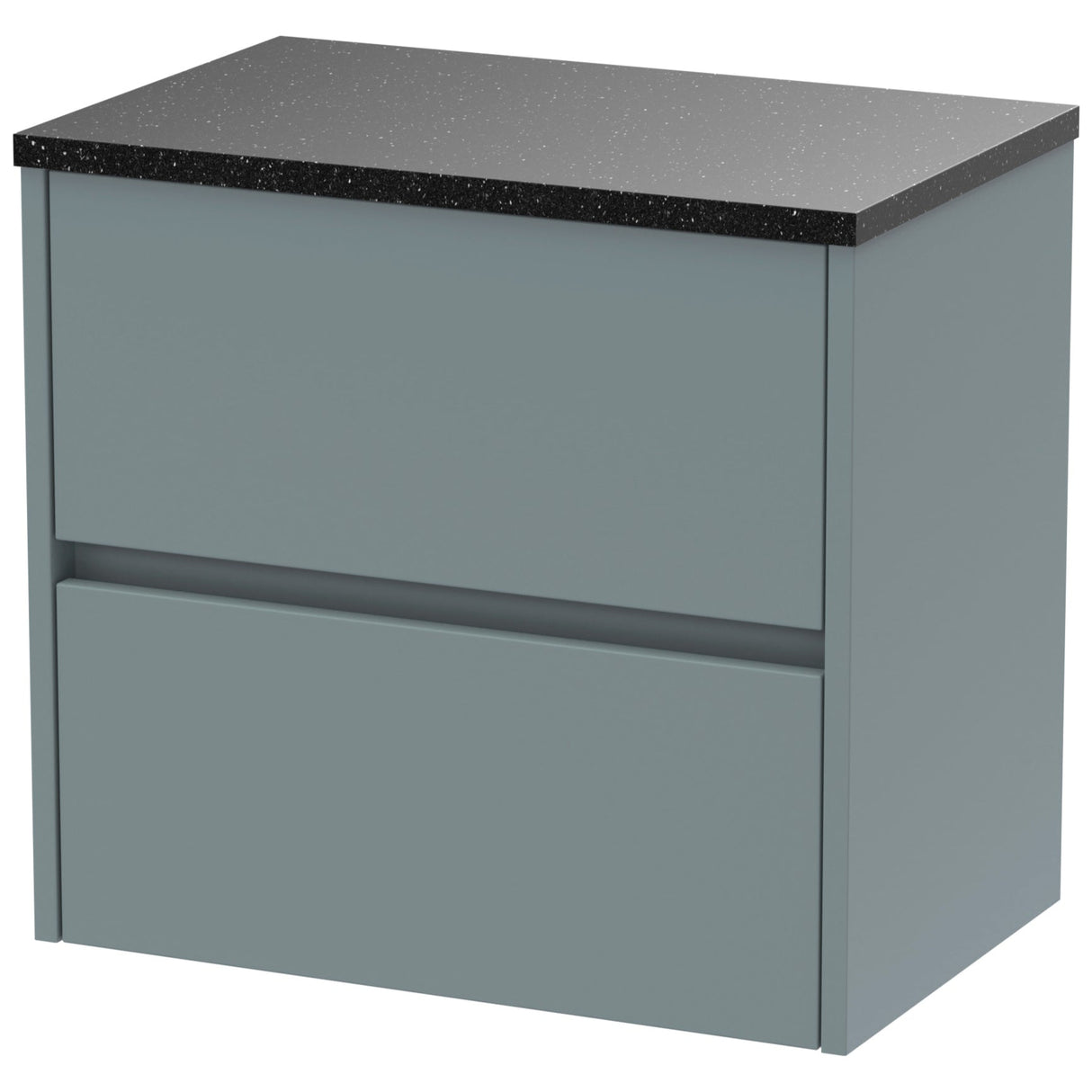 Nuie Havana 600mm Wall Hung 2 Drawer Countertop Vanity Unit Coastal Grey HAV2304LSB